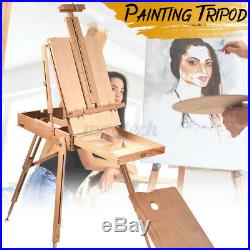 Artist Painter Tripod Portable Folding Durable French Easel Wooden Sketch Box