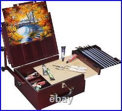 Artist Pochade Box, Portable French Easel, Sketch Easel Box with Storage, Table