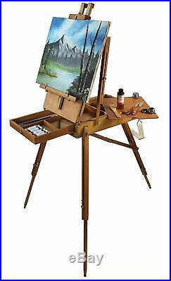Artist Quality French Easel Portable Art with Storage Sketch Box Wooden Pallete