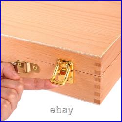 Artist Supply Box Case Sturdy Wood Construction for Pencil Markers Stamps