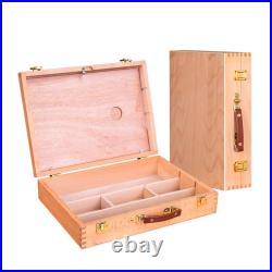 Artist Supply Box Case Sturdy Wood Construction for Pencil Markers Stamps