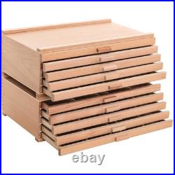 Artist Tool Supply Box 10 Drawers, Hardwood Construction