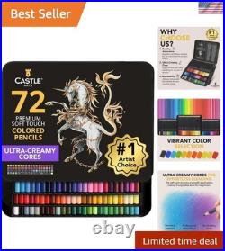 Artist's Choice 72 Vibrant Soft Core Colored Pencils in Elegant Tin Case