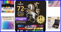 Artist's Choice 72 Vibrant Soft Core Colored Pencils in Elegant Tin Case