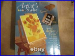 Artist's Studio Wooden Italian Easel With 33 Piece Paint Set in Box New