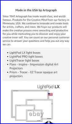 Artograph 940 LX LightPad light box, 12 x 17 inch lit area, Silver