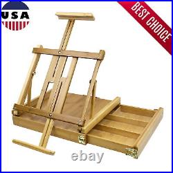 Bamboo Ravenna Tabletop Sketch Box Easel Four Compartments Portable Eco Friendly