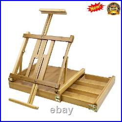Bamboo Tabletop Sketch Box Easel Accommodates Canvas Up 34 In Snugly Travel 5 Lb