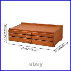Beech Wood Art Supply Storage Box Beechwood Wooden Art Organizer with Removable