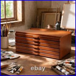 Beech Wood Art Supply Storage Box Beechwood Wooden Art Organizer with Removable