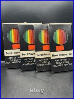 Berol Prismacolor Lot Of 7 Boxes Of Thick Lead Art Pencils Set Vintage USA NEW