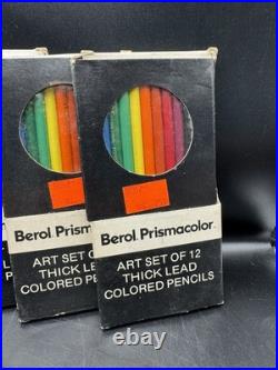 Berol Prismacolor Lot Of 7 Boxes Of Thick Lead Art Pencils Set Vintage USA NEW