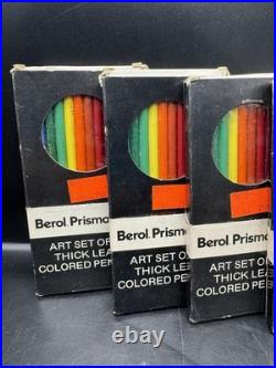 Berol Prismacolor Lot Of 7 Boxes Of Thick Lead Art Pencils Set Vintage USA NEW