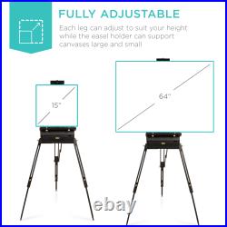 Best Choice Products Portable Wooden French Easel with Beginners Kit 32pc