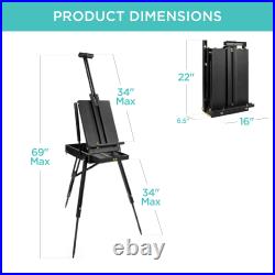 Best Choice Products Portable Wooden French Easel with Beginners Kit 32pc