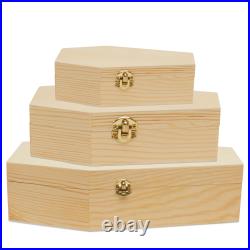 Blank Wooden Coffin Boxes 6, 9, & 12 Bundle for Halloween/Craft Woodpeckers