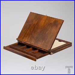 Box BRITISH TART A3 (dark oak) Easel for watercolors, stylish tablet pencil case