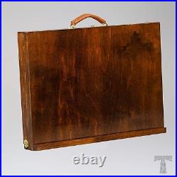 Box BRITISH TART A3 (dark oak) Easel for watercolors, stylish tablet pencil case