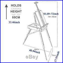 Box Easel Artist Sketch Portable Wooden Folding Tripod Painters Table Paint New