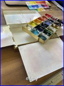 Brass watercolor palette travel paint box- handmade! Beautiful. Bijou box