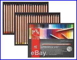 CARAN DACHE LUMINANCE 6901 COLOUR PENCILS Box of 40 colour pencils