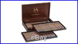 CARAN DACHE LUMINANCE 6901 WOODEN GIFT BOX 76 Color Pencils with Accessories