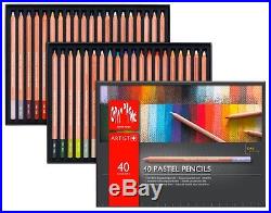 CARAN DACHE PASTEL PENCILS Box of 40 assorted colour fine dry pastel pencils
