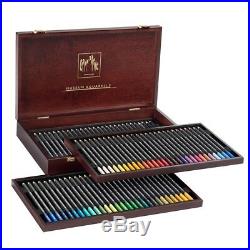 CARAN dACHE MUSEUM AQUARELLE COLOUR PENCILS 76 Colours, Wooden Box Gift Set