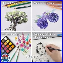 COLOUR BLOCK 181 pc Mixed Media Art Set in Exquisite Wooden Case