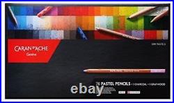 Caran D'Ache 76 Pastel Pencils + Charcoal + Graftwood Box Set