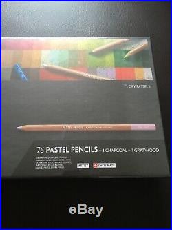 Caran D'Ache 76 Pastel Pencils + Charcoal + Graftwood Box Set