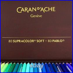 Caran D Ache ARTIST SET Wooden Box 80 SUPRACOLOR Soft + 80 Pablo 3000.460