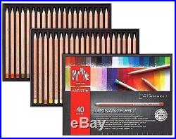 Caran D'Ache Luminance Colour Pencils Artist 40 Box Set Permanent LFI 6901 740
