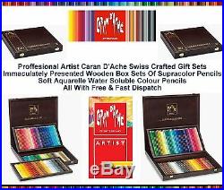 Caran Dache Supracolor Wooden Box Gift Water Soluble Pencil Artist Sketch Sets