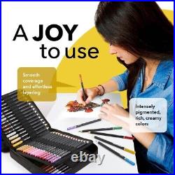 Castle Art Supplies 120 Colored Pencils Zipper-Case Set Quality Soft Core Colo