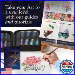 Castle Art Supplies Gold Standard 120 Coloring Pencils Set with Extras, Oil-b Castle Art Supplies Gold Standard 120 Coloring Pencils Set with Extras, Oil-b