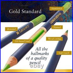 Castle Art Supplies Gold Standard 120 Coloring Pencils Set with Extras Oil-ba