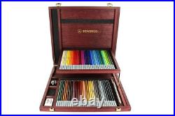Chalk-Pastel Artist Colored Pencil CarbOthello Wooden Box of 60, Eraser, Shar