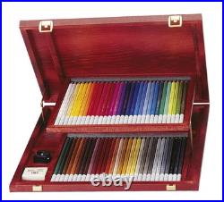 Chalk-Pastel Artist Colored Pencil CarbOthello Wooden Box of 60, Eraser, Shar