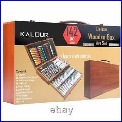 Children's Drawing Stationery Wooden Box Painting Set Oil Pastel Crayons Set Art