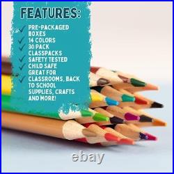Colored Pencil Bulk Boxes 14 Vibrant Colors per Set, 30 Packs (420 count)