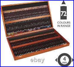 Colored Pencils, Coloursoft Pencils, Drawing, Art, Wooden Box, 72 Count