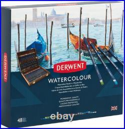 Colored Pencils, Watercolour, Water Color Pencils, Drawing, Art, Wooden Box, 48