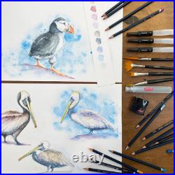 Colored Pencils, Watercolour, Water Color Pencils, Drawing, Art, Wooden Box, 48