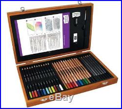 Colouring + Graphite Sketching Pencils Derwent Academy 30 Pencils Wooden Box Art