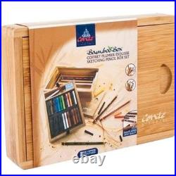 Conté à Paris Pastel Carré & Sketch Pencil Wood Box, Set of 30, Assorted