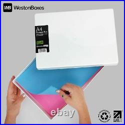 Craft Storage Boxes A4 Plastic with Lids for Art Supplies, Paper Card Craft 3.6L