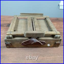 Creative Essentials Plein Air Artist Cabinet Wood Easel Box Brown Excellent Set