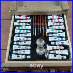 Creative Essentials Plein Air Artist Cabinet Wood Easel Box Brown Excellent Set