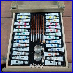 Creative Essentials Plein Air Artist Cabinet Wood Easel Box Brown Excellent Set